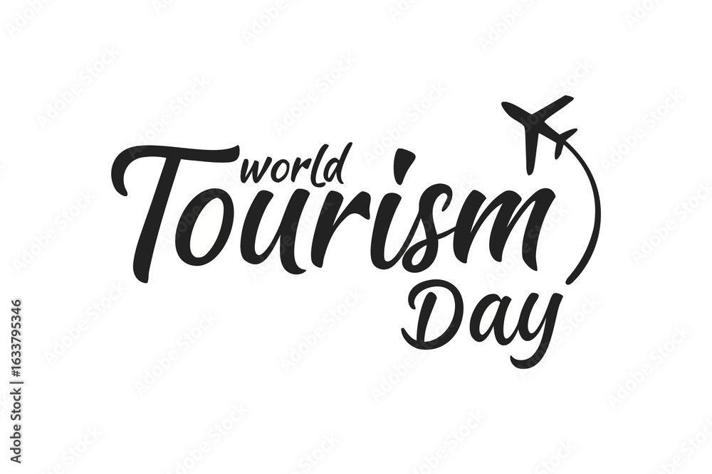 Fototapeta premium World Tourism Day Calligraphy Design – Elegant Handwritten Typography