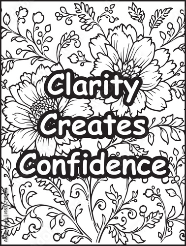 Motivational quote coloring page: Printable floral pattern to color: Encouraging saying for kids and adults