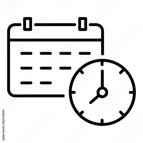 Working schedule icon. Represents employee rostering, shift planning, time tracking, and work organization. Symbolizes workforce management, attendance, and productivity.
