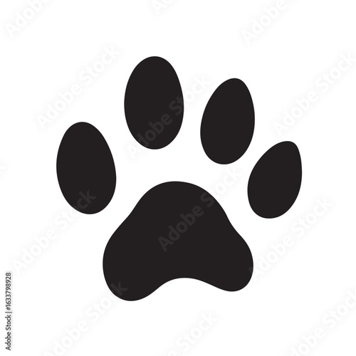dog paw print silhouette, dog paw print, Paw icon collection on white background Vector illustration, Animal paw print vector silhouette