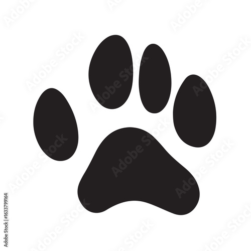 dog paw print silhouette, dog paw print, Paw icon collection on white background Vector illustration, Animal paw print vector silhouette