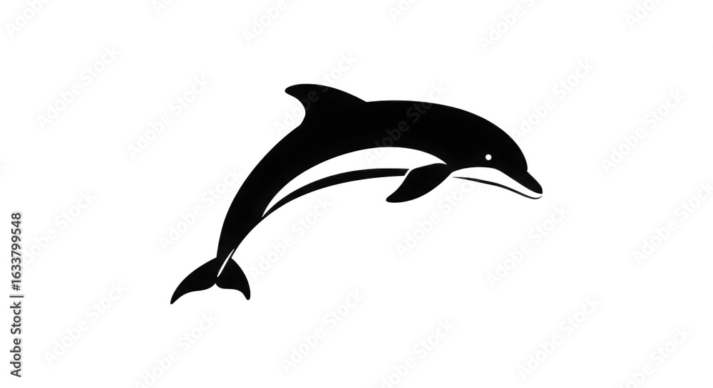 Fototapeta premium Graceful Dolphin Leaping Through the Ocean Waves Showing Its Sleek Form