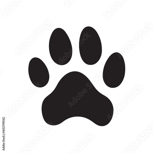 dog paw print silhouette, dog paw print, Paw icon collection on white background Vector illustration, Animal paw print vector silhouette