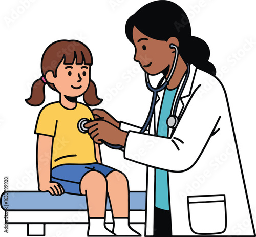 Female Doctor Checking Heartbeat