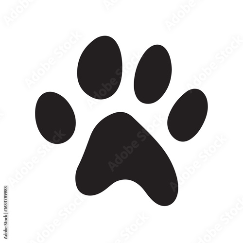 dog paw print silhouette, dog paw print, Paw icon collection on white background Vector illustration, Animal paw print vector silhouette