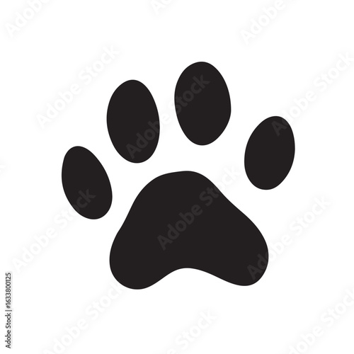 dog paw print silhouette, dog paw print, Paw icon collection on white background Vector illustration, Animal paw print vector silhouette