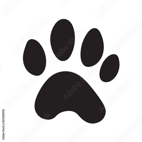 dog paw print silhouette, dog paw print, Paw icon collection on white background Vector illustration, Animal paw print vector silhouette