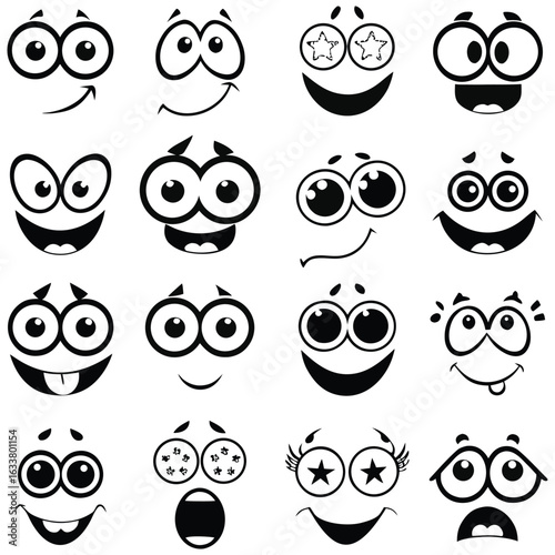 Cute Cartoon Face Expressions – Stock Illustration for Creators
