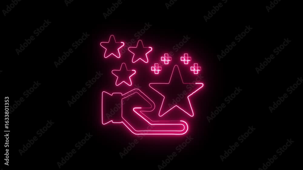 Rating Feedback Animation with Glowing Lines on Black Background Rating Feedback Animation with Glowing Lines on Black Background
