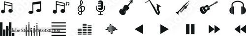 Music icon set editable vecto...