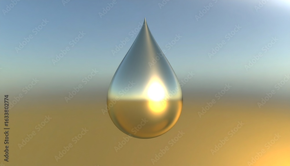 Fototapeta premium Shiny metallic teardrop