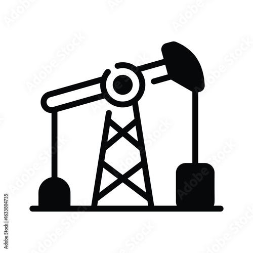 A well crafted glyph style icon of oil rig platform