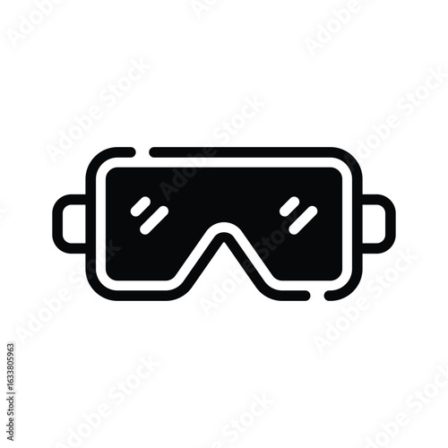 Safety goggles icon creatively designed in glyph style