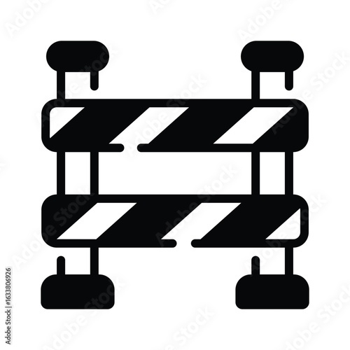 A customizable glyph style icon depicting industrial barrier