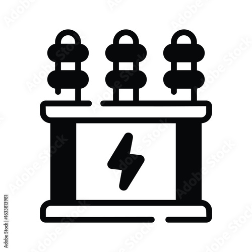 Visually engaging icon of transformer designed in glyph style