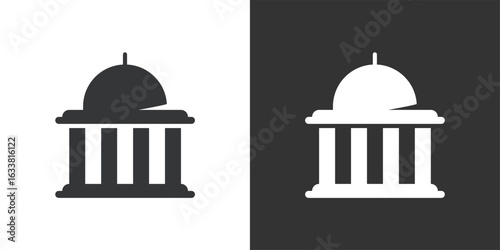 Government icon. Solid glyph series icon