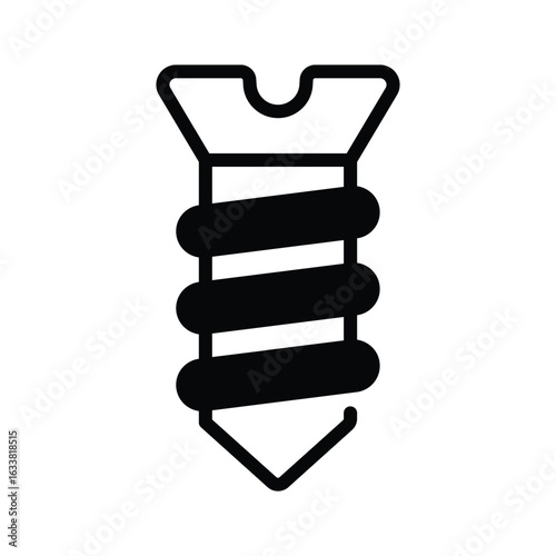 A glyph style icon showing screw nail, ready for premium use