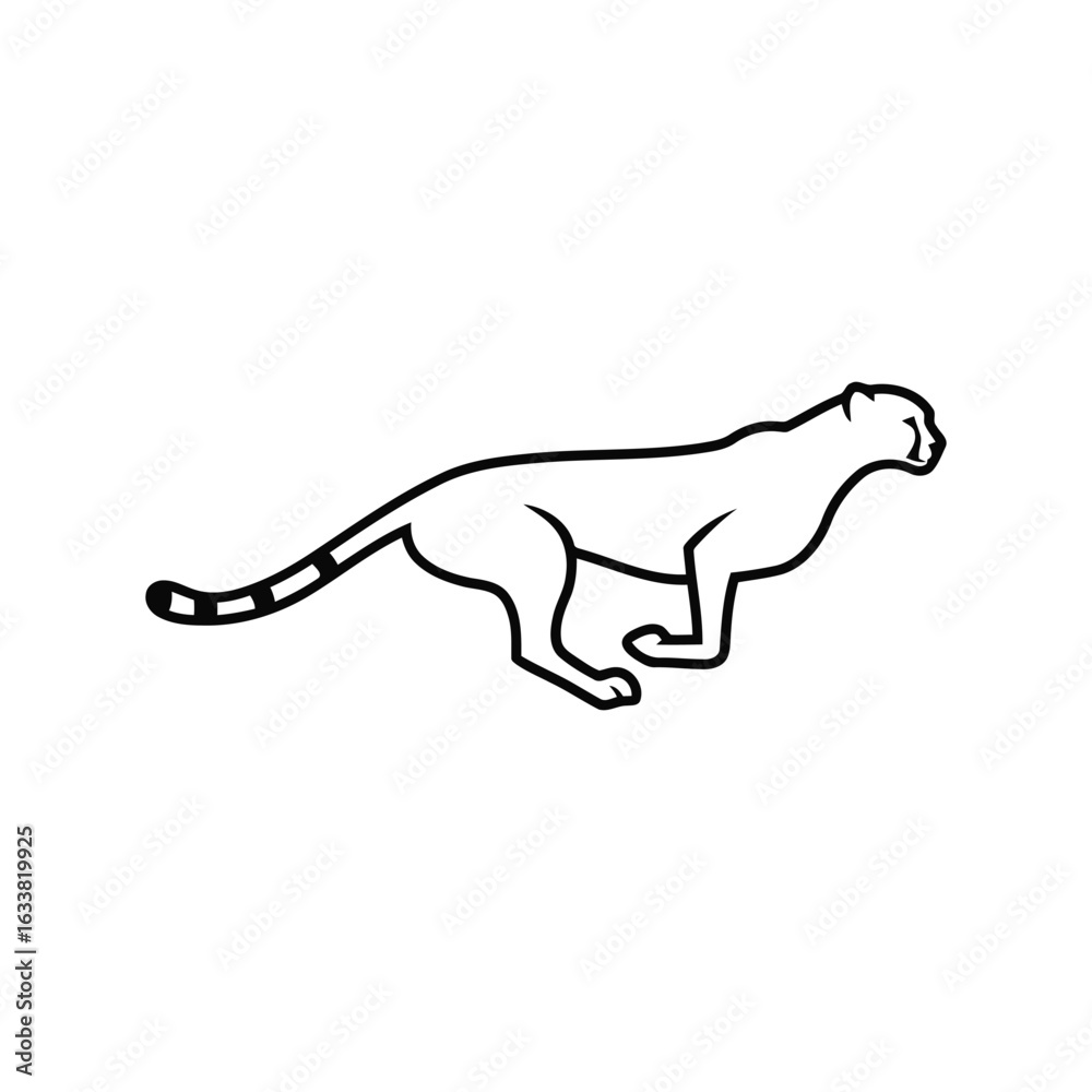 Fototapeta premium Cheetah running vector illustration wild cat speed athletic animal safari wildlife elegant motion