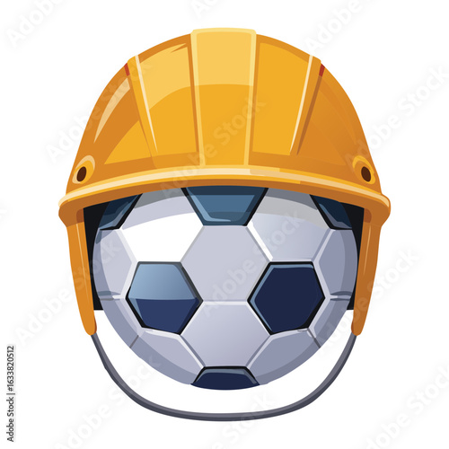 Soccer Ball and Helmet For Sports Activity