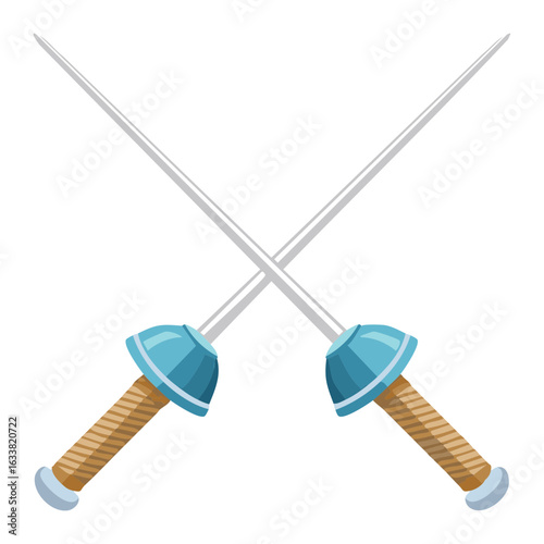 Crossed Fencing Swords for Duel Competition
