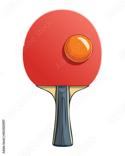 Table Tennis Paddle with Ball on Top