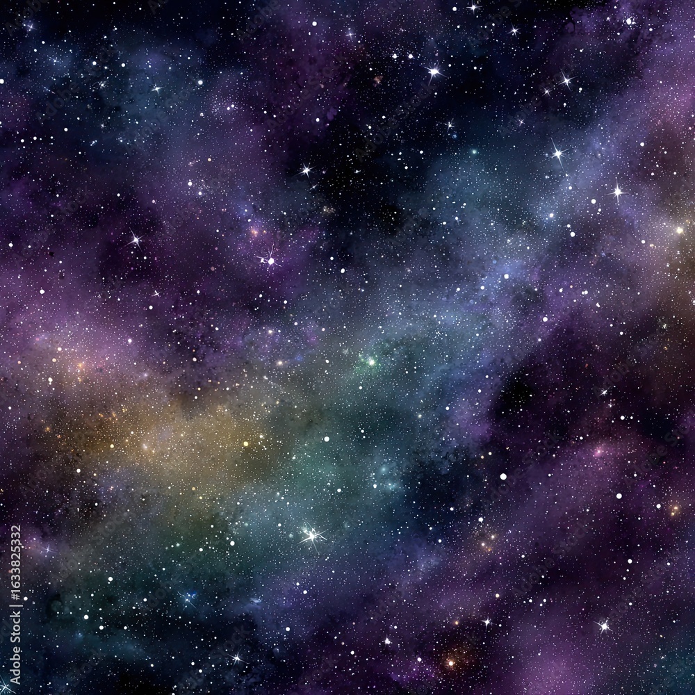 Fototapeta premium Deep space, swirling nebulae, scattered stars