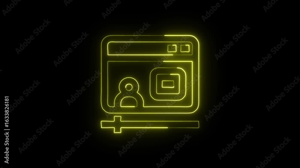 Video Player Animation with Glowing Lines on Black Background Video Player Animation with Glowing Lines on Black Background