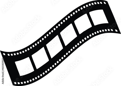 black and white movie reel vector art