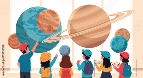 Curious Students Explore The Wonders Of Space In Interactive Museum Exhibit