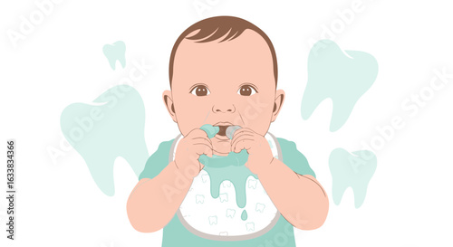 Cute Baby Soothing Gums With Silicone Teether For New Tooth Development