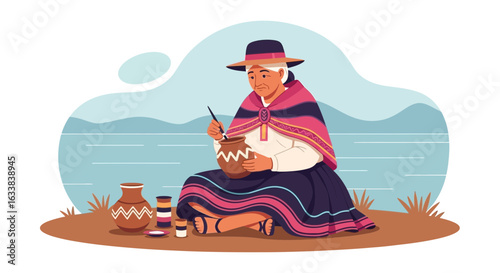 Crafting Traditions: An Indigenous Woman's Pottery Art By The Lake