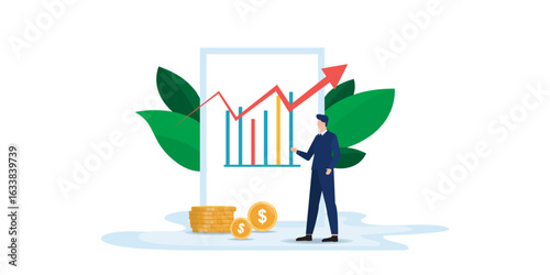 Investment Growth and Financial Success Concept Illustration.	