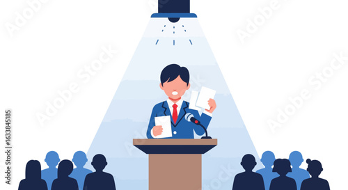 Confident Presentation Speaker Delivering Important Speech To Audience