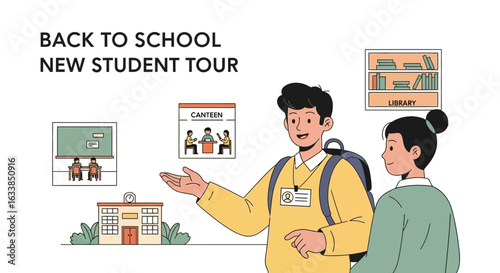 Campus Navigator Welcoming New Students On School Tour During Orientation Week