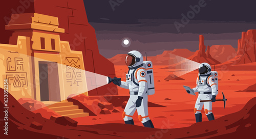 Astronauts Explore Ancient Ruins On A Distant World And Search For Ancient Civilization