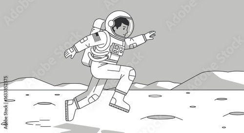 Astronaut's Lunar Dash A Journey Through Space Exploration And Discovery
