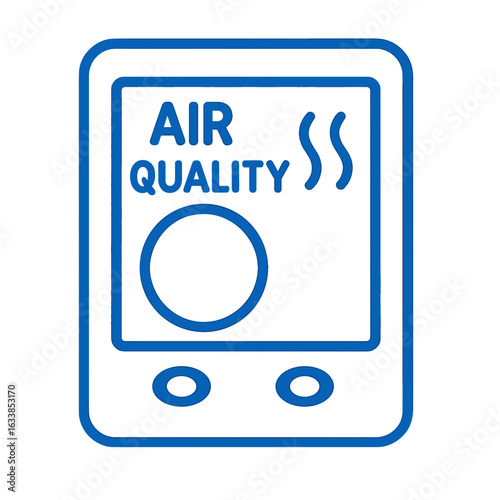 Air quality measurement device in flat design illustration Air Quality Monitor Icon