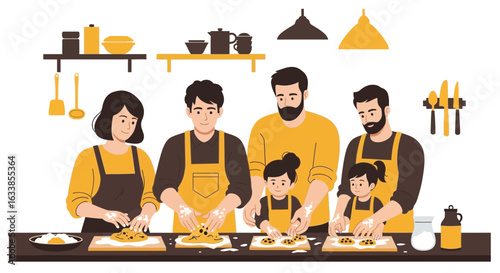 Baking Memories Together A Joyful Family Creates Delicious Treats in Kitchen