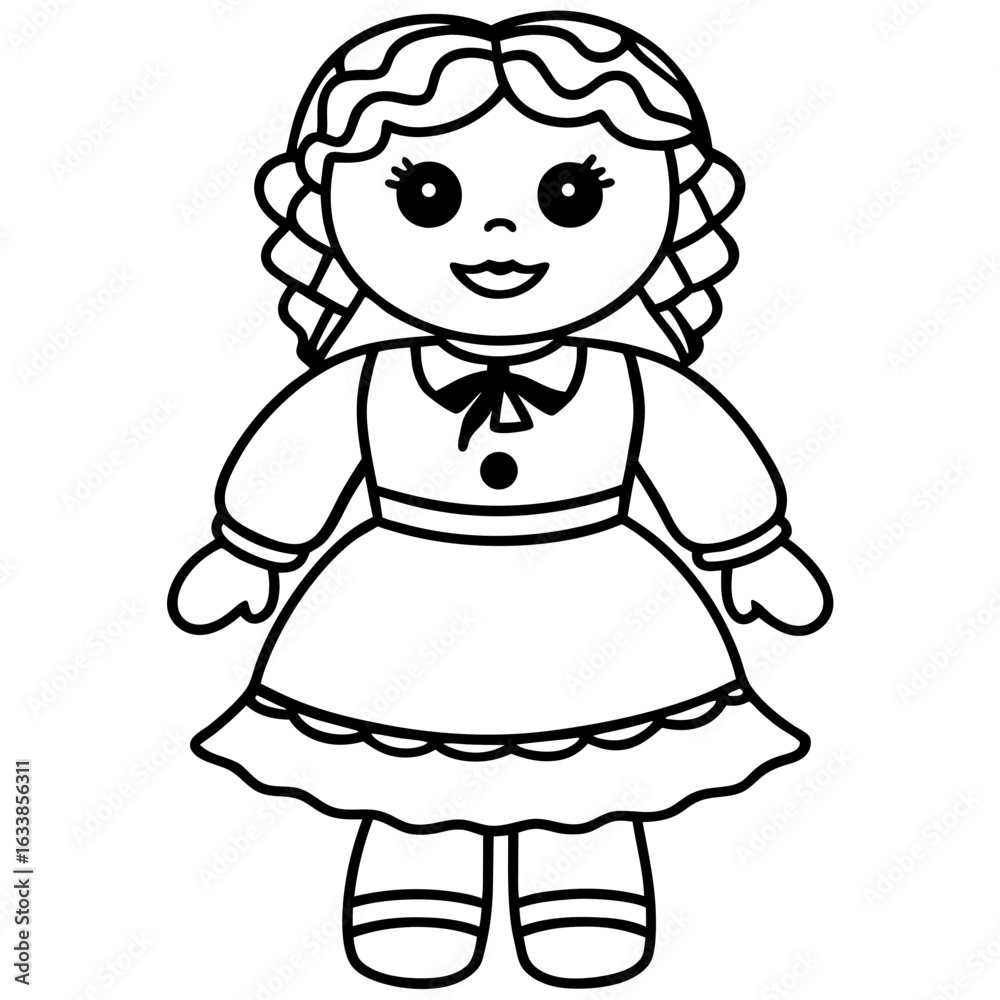 Fototapeta premium little girl with a doll
