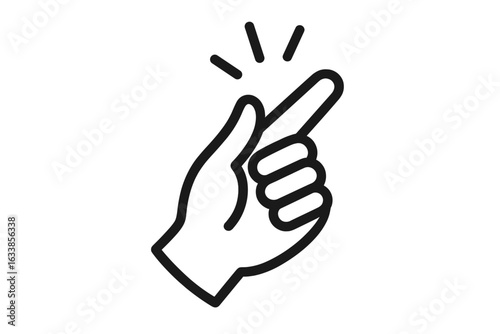 Hand snapping fingers icon. Finger snap click gesture. Simple outline vector illustration. Attention sign, quick solution metaphor, finger movement, sound symbol. Modern business concept.