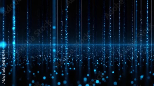 Abstract Futuristic Blue Glowing Lines on Dark Background — 4K HD Video Footage Download, Digital Data Flow, Cyberpunk Sci-Fi, Ethereal Mystical Technology