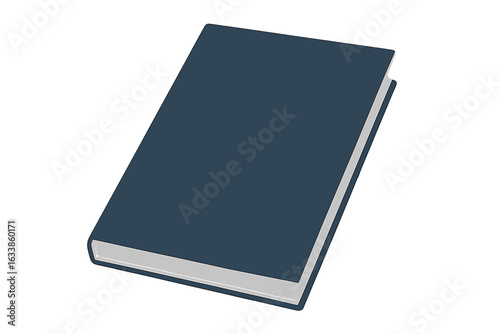Realistic closed hardcover book mockup isolated on white background. Blank cover template for branding, publishing design, education, literature, novel presentation. 3D vector illustration