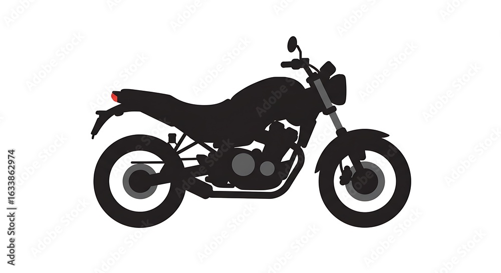 Obraz premium Motorcycle Silhouette A Classic Cruiser Design Illustration