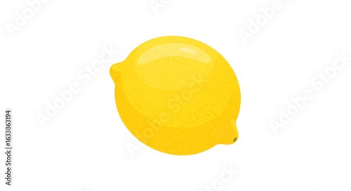 Single fresh yellow lemon fruit illustration isolated on a white background. Juicy citrus graphic for healthy diet and vitamin C concepts.