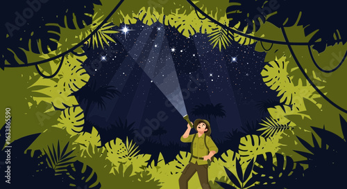 Adventurer Discovers A Dazzling Starlit Sky Hidden In Lush Jungle Canopy