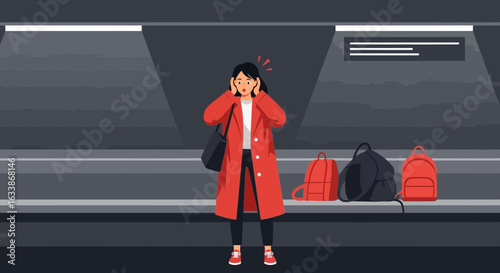 Anxious Woman Missed Her Train And Is Running Late For An Appointment