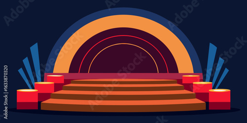 award show stage arc lights curves