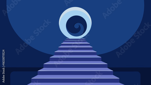 spiral steps podium center modern architecture design