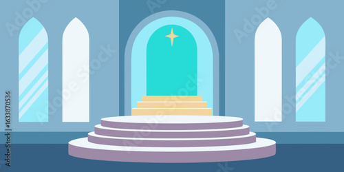 cathedral style podium ethereal light spiritual design
