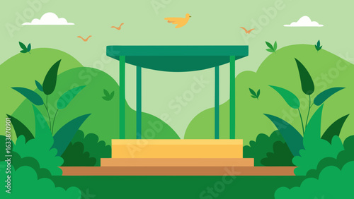 leafy canopy podium jungle clearing birds nature